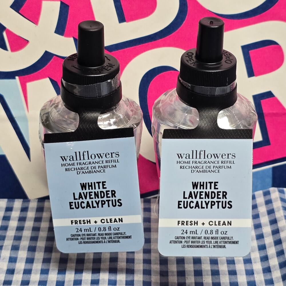 BBW White Lavender Eucalyptus Fresh + Clean Wallflower Fragrance Refill Set